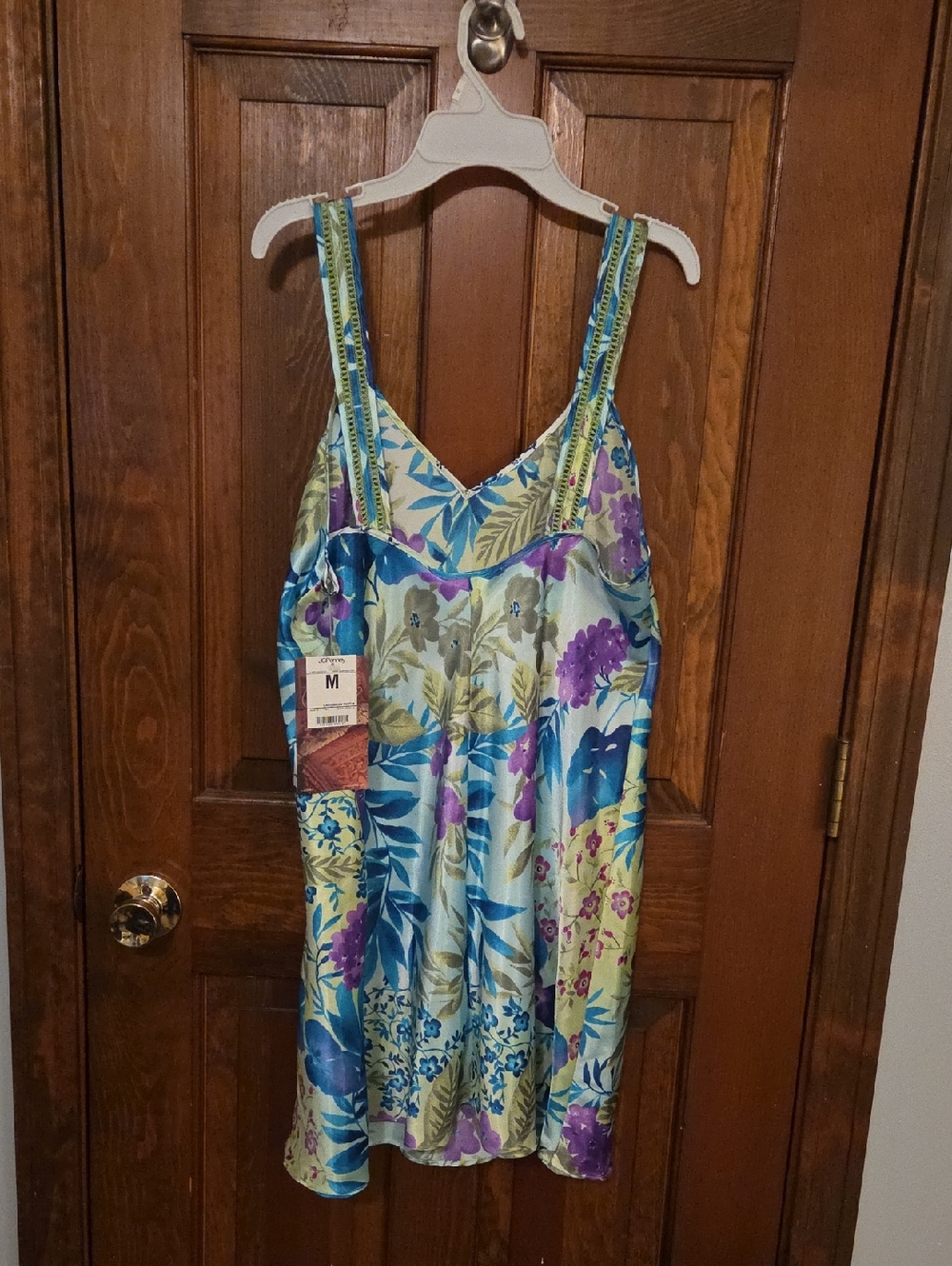 Floral Print Satin Chemise - Picture 2 of 3